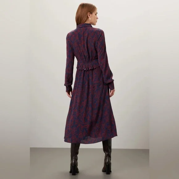 Jason Wu Navy and Red Floral Dress - Picture 2 of 10